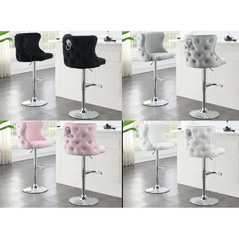 Silla de bar ST100 terciopelo — Gris