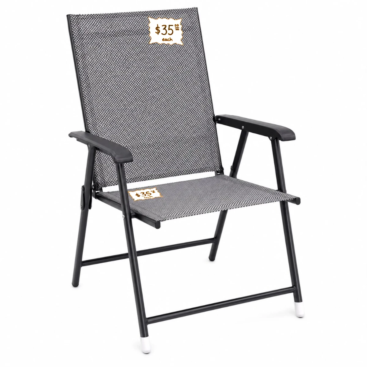 Silla plegable de patio mesh — Negra - imagen 1