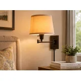 Swing Arm Wall Lamp with Fabric Shade miniatura 4
