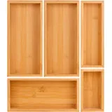 Teicui Bamboo Drawer Organizer Set - Expandable and Stackable miniatura 1