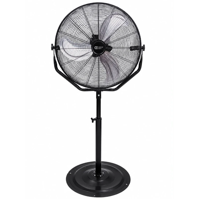 Ventilador de pedestal Commercial Electric — Negro