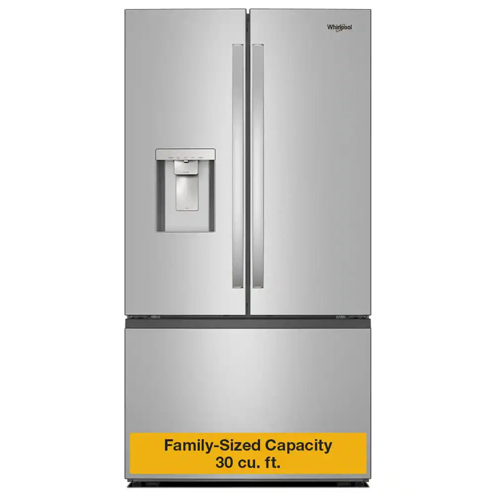 Refrigerador Whirlpool French Door 30 Pies Cúbicos 3 Puertas Acero Inoxidable WRFF3736SZ - imagen 1